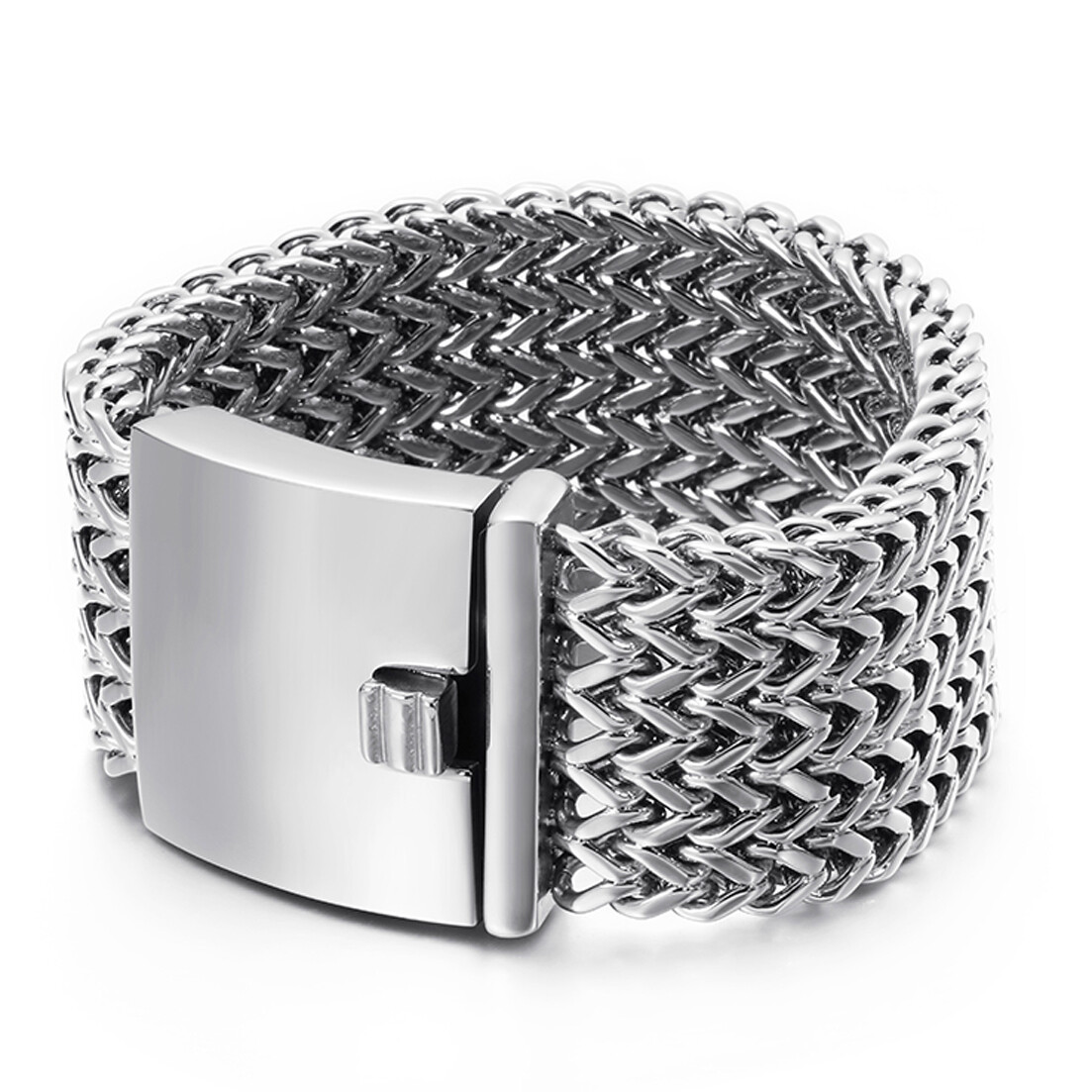 12/18/30mm Fashion Stainless Steel Franco Link Curb Chain Bracelet for Men Women