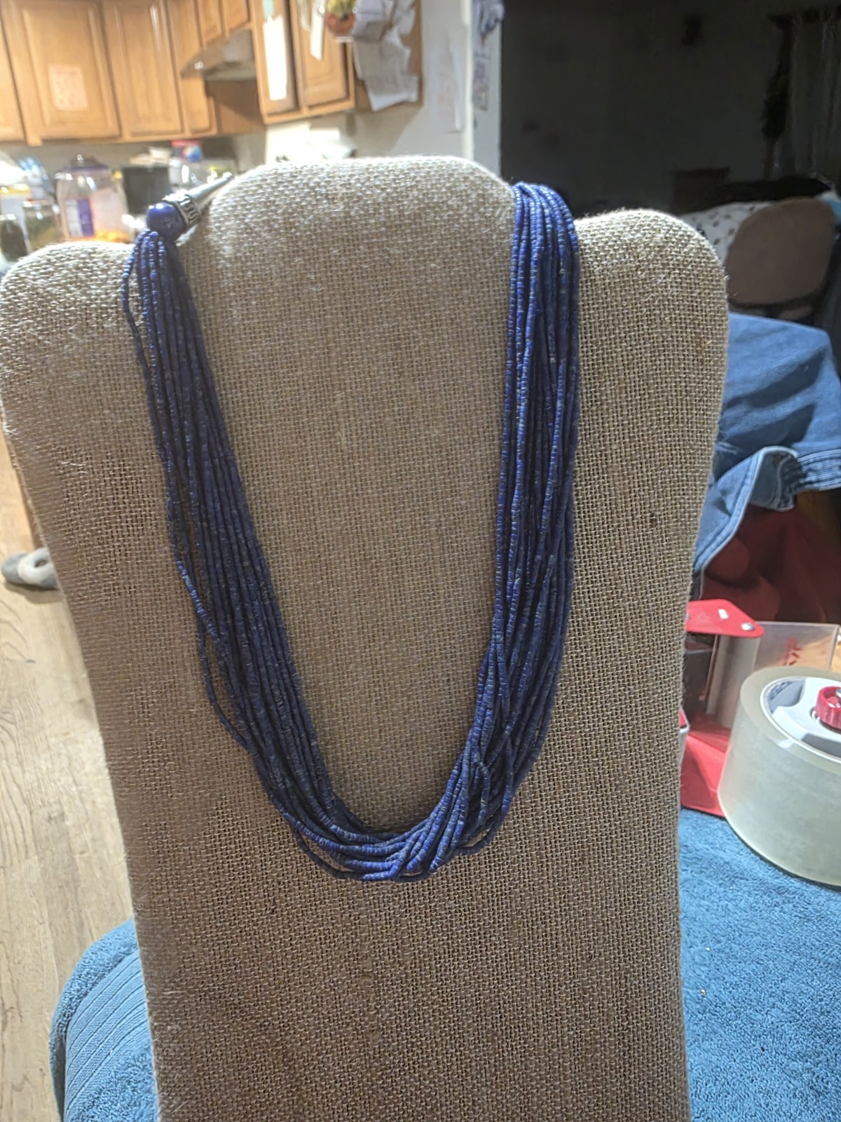 Blue Lapis Multi Strand 18 Inch Necklace