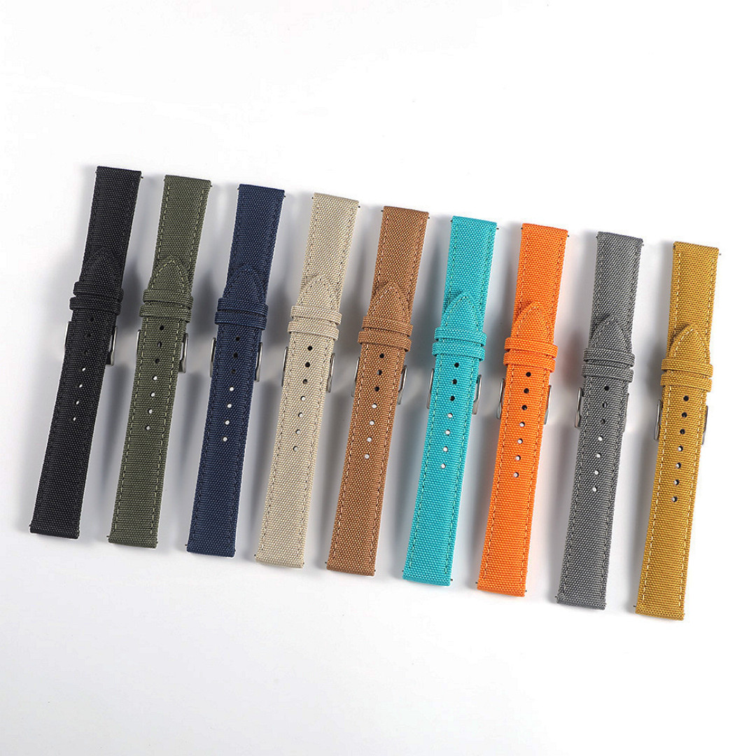 18mm 19mm 20mm 21mm 22mm 24mm Waterproof Sailcloth Watch Strap Two-Sided Nylon