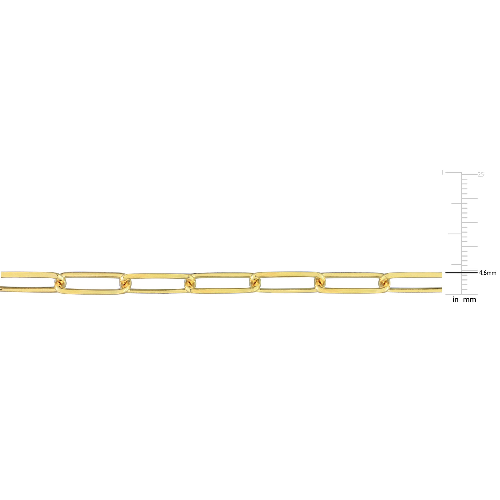 Amour Yellow Plated Silver 5mm Diamond Cut Paperclip Chain Necklace – 32 in.