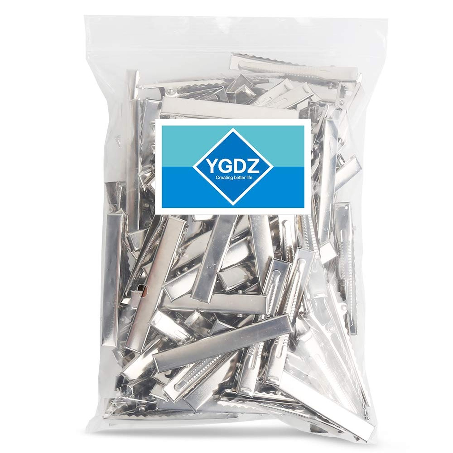 YGDZ Alligator Hair Clips, 120pcs 2.17 Inch Silver Hair Clips Single Prong Fl…