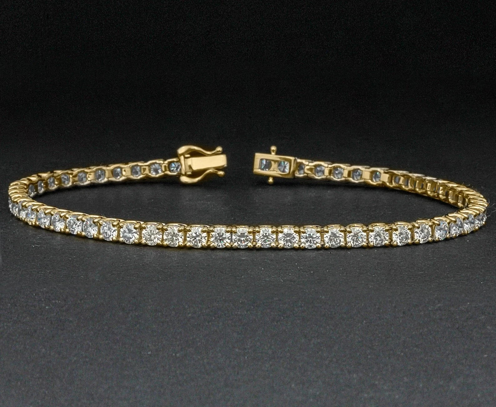 5Ct Round Cut Lab-Created Diamond Women’s Tennis Bracelet 14K Yellow Gold Plated