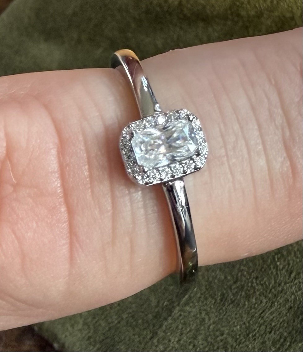 Engagement Wedding SIZE 9 Moissanite Ring 925 Sterling Silver $299.99 Retail