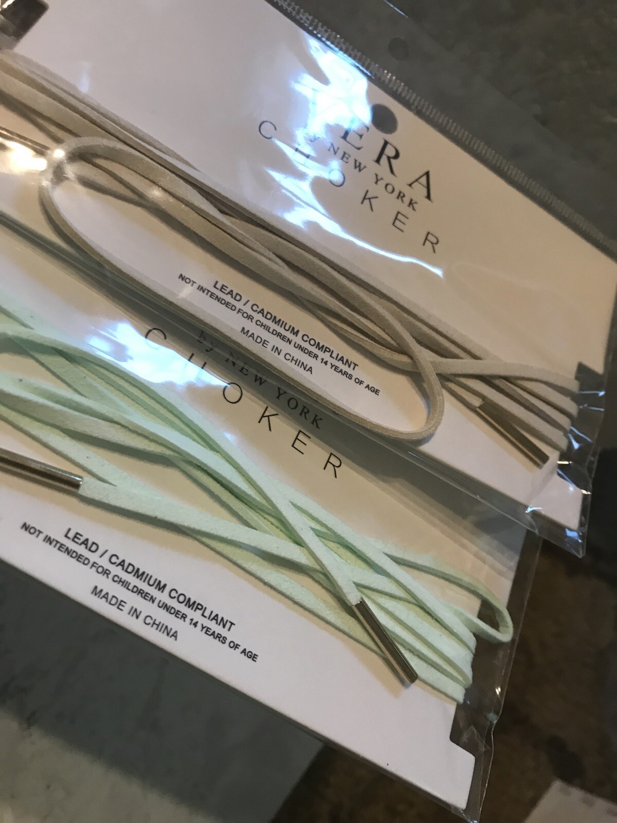 Vera By New York Lot Of 2 Cord Wrap Chokers Ivory And Min NWT