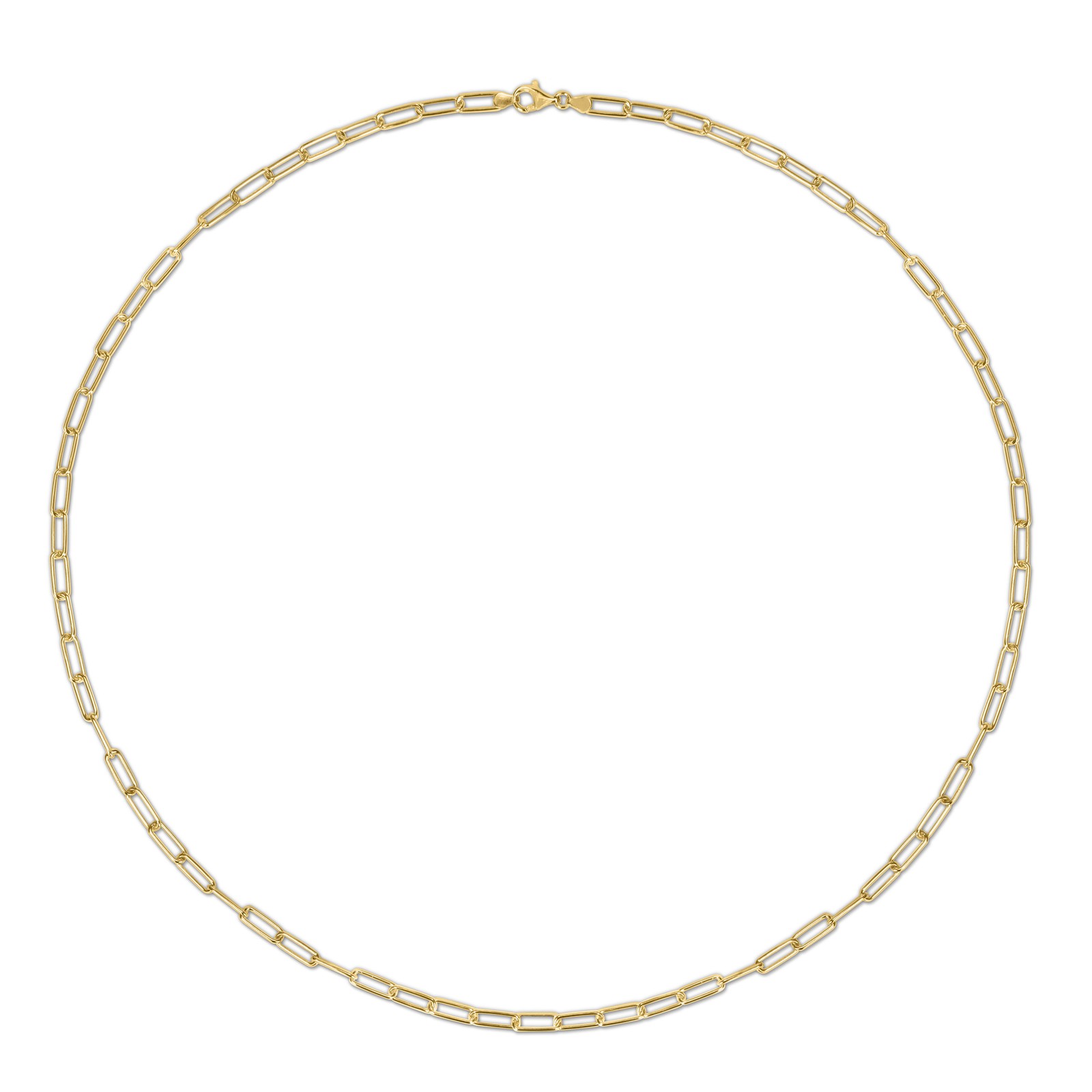 Amour Yellow Plated Silver 5mm Polished Paperclip Chain Necklace – 32 in.
