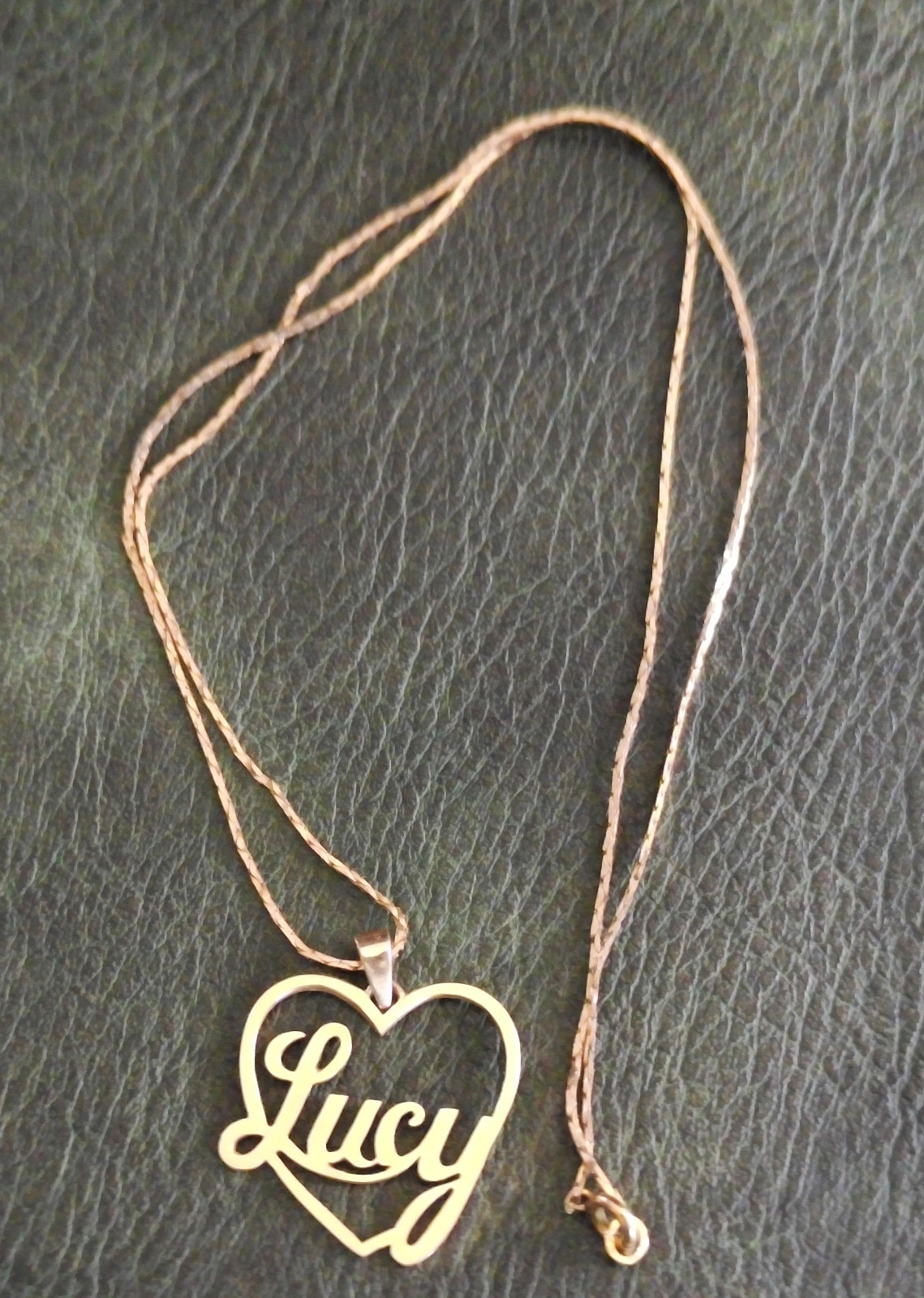 MS Co. 14kt Gold Filled Gold-tone Monogram/Name Necklace “Lucy” 18″ Long