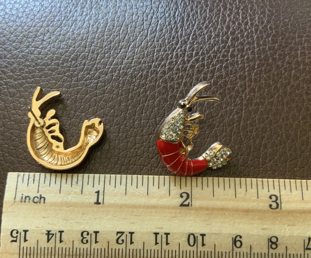BaubleBar Lobster Fish Earrings Gold CZ Marine Nautical Boho Retro Y2K Cruise