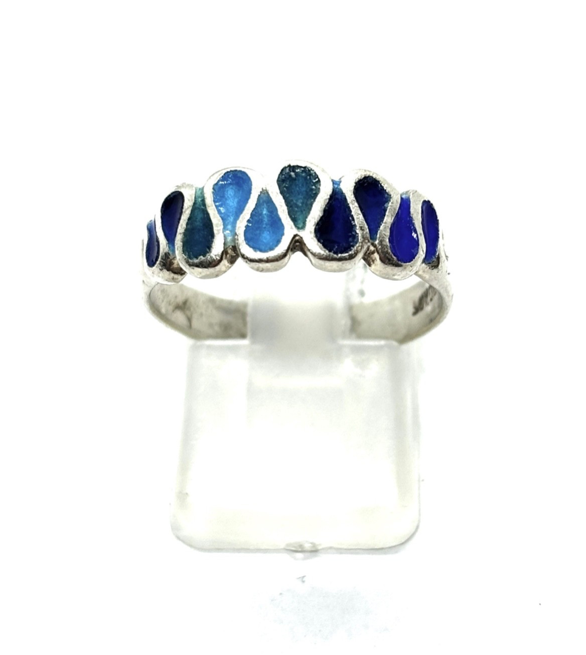 Joi D’Art Sterling Silver Colourful Enamel Ring UK Size P1/2 (US 8)