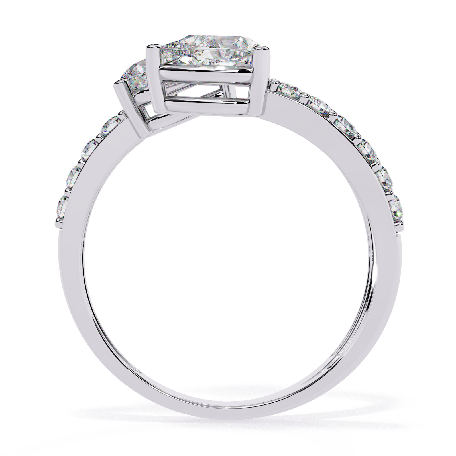3 Stone Pear Moissanite Engagement Ring 925 Sterling Silver CZ Bridal