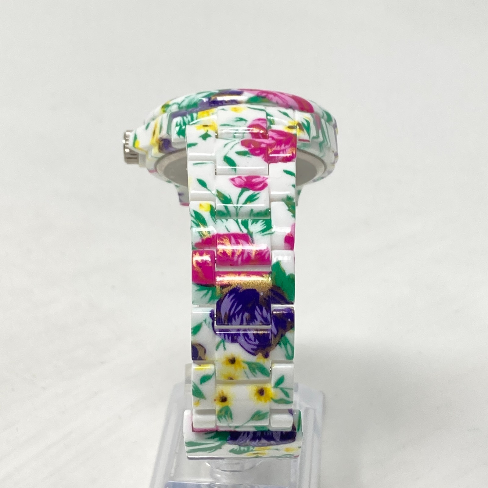 Floral Watch Women 39mm White Purple Pink Lightweight Spring New Battery 7.75″