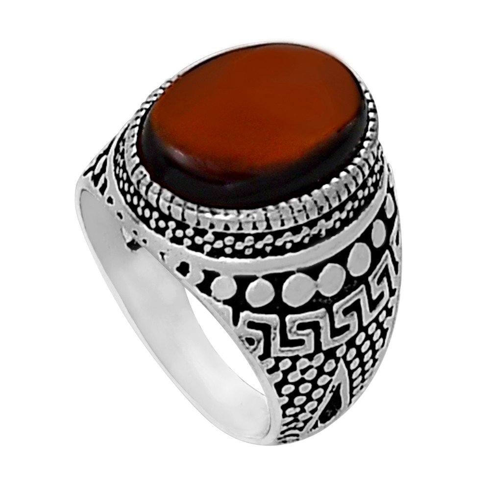 Hessonite Garnet – Madagascar 925 Silver Plated Ring s.9 Jewelry WR14-10008