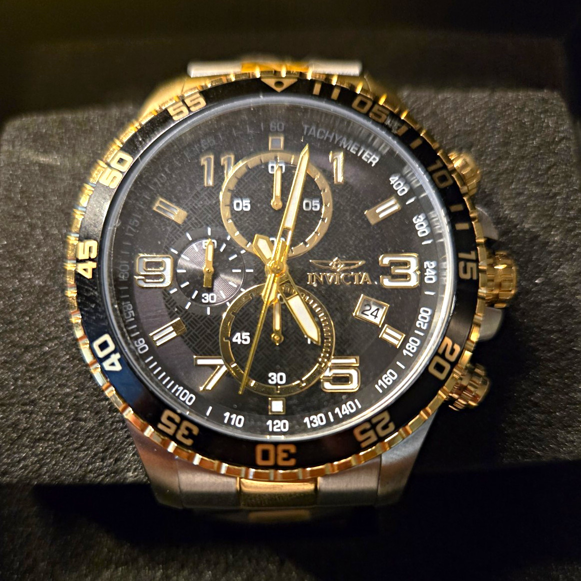 New – Invicta Specialty Mach Gala Men’s Watch – 48mm, Gold, Steel (69814)