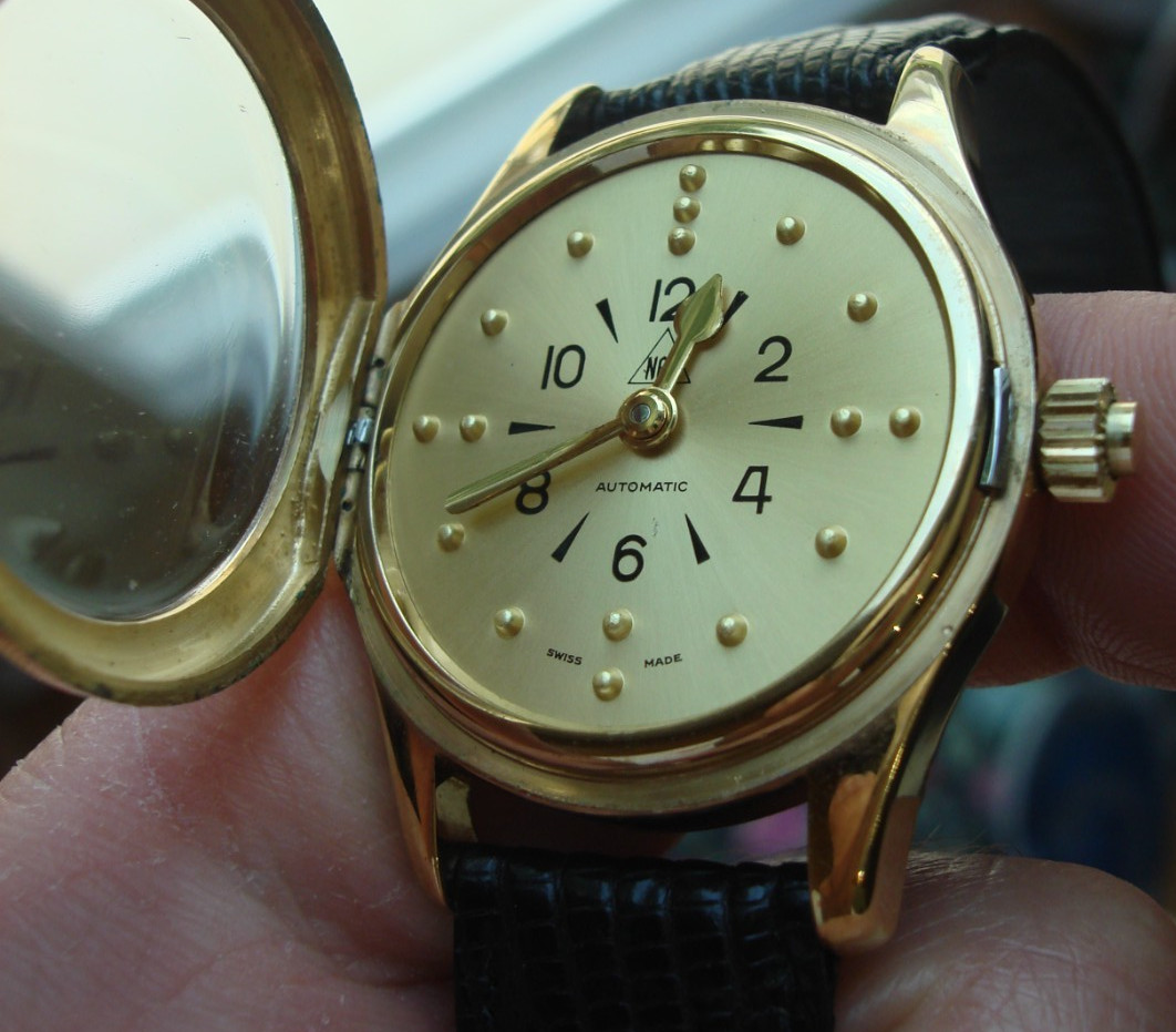 NFB Braille 17 Jewel Swiss Automatic ETA 2776 Low Vision Incabloc wristwatch