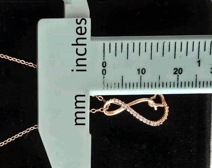 $400 Kay Jewelers 10k Rose Gold diamond Infinity Heart Pendant necklace zales