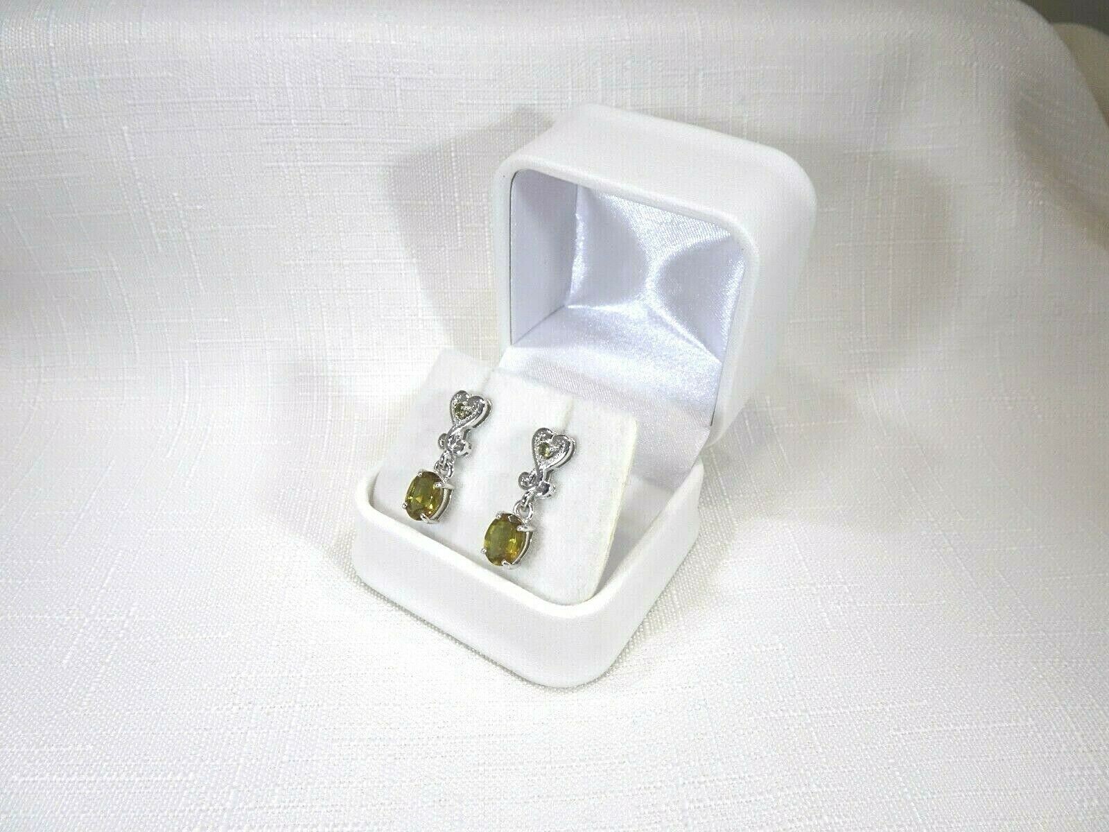 3.56 ct Colour Change Diaspore Sterling Silver Victorian Style Post Earrings