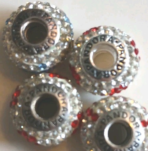 925 Sterling Silver Pavé-Set Sparkling Crystals. See Photos For Charm Brand
