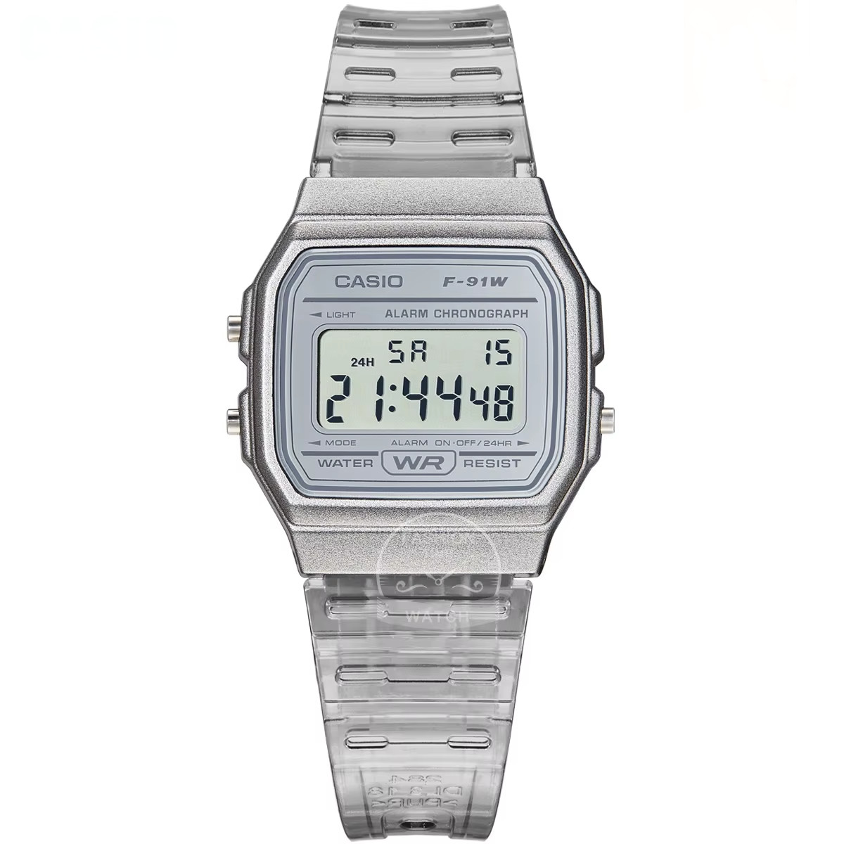 Casio F‑91WS Series Transparent Digital Watch LED Light Alarm Wate