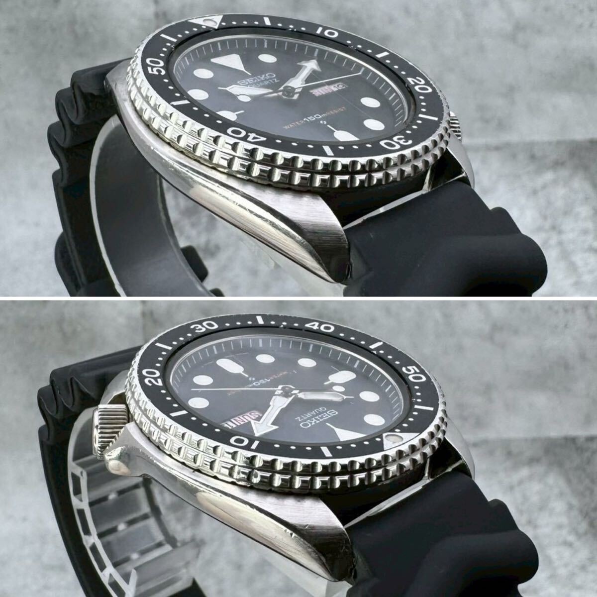 Seiko Black Boy 7548-7000 Diver Watch 1980s Quartz 150m Waterproof Vintage