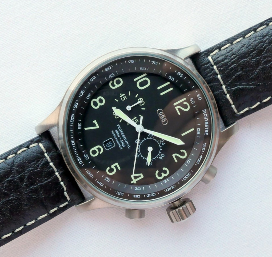 Audi Quattro Motorsport Racing Car Accessory Driver Sport Chronograph Watch