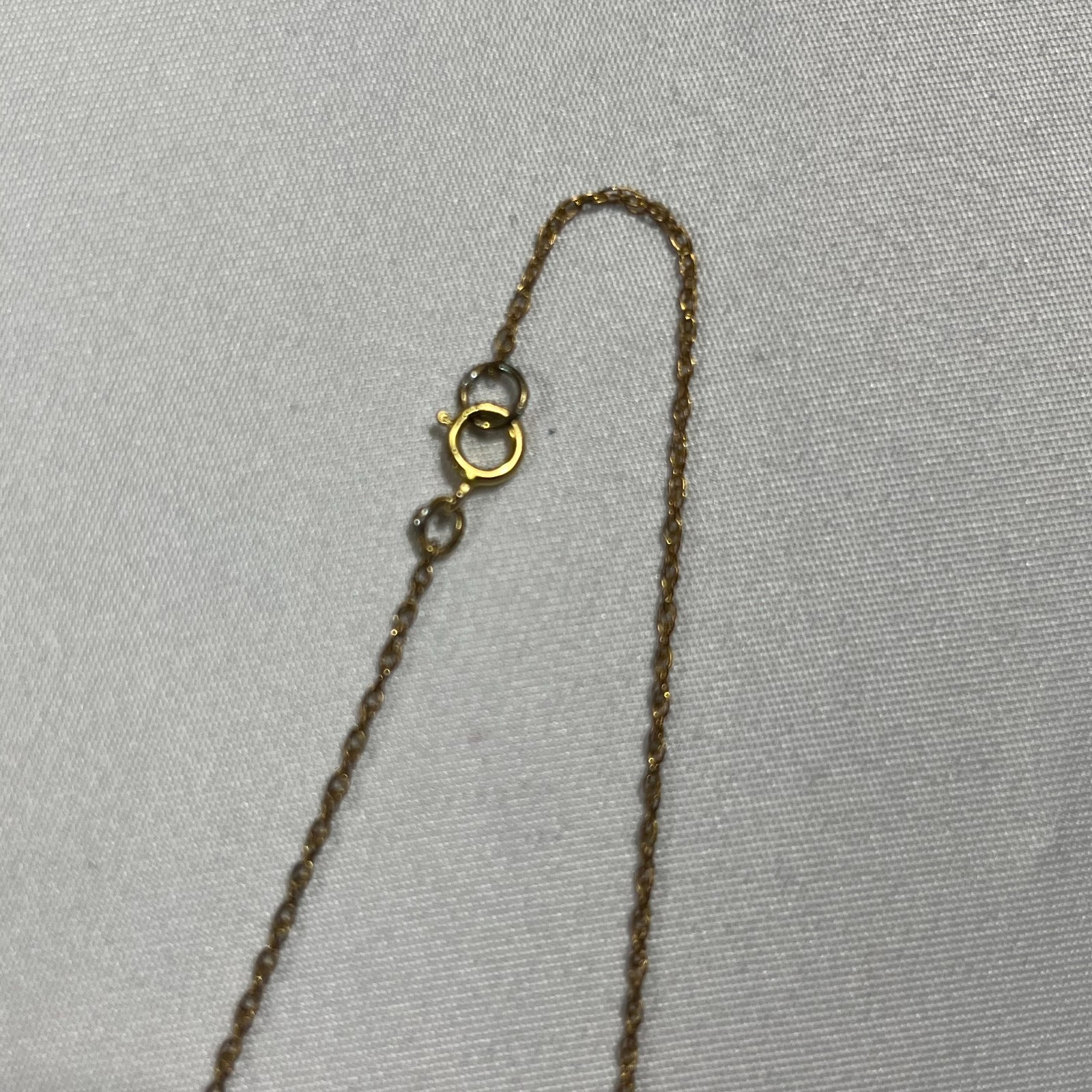 Gold Tone Singapore Chain Necklace Delicate Minimalist 17 Inch