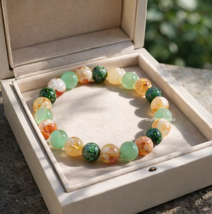 Triple Prosperity Bracelet Healing Citrine Turquoise Aventurine Wealth Bracelet