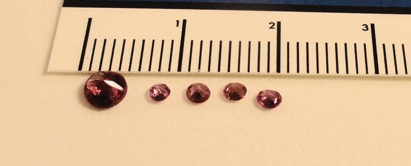 Antique Lavender Color Gemstones: 1 4.3MM & 4 2.5MM Round Cut from Brooch