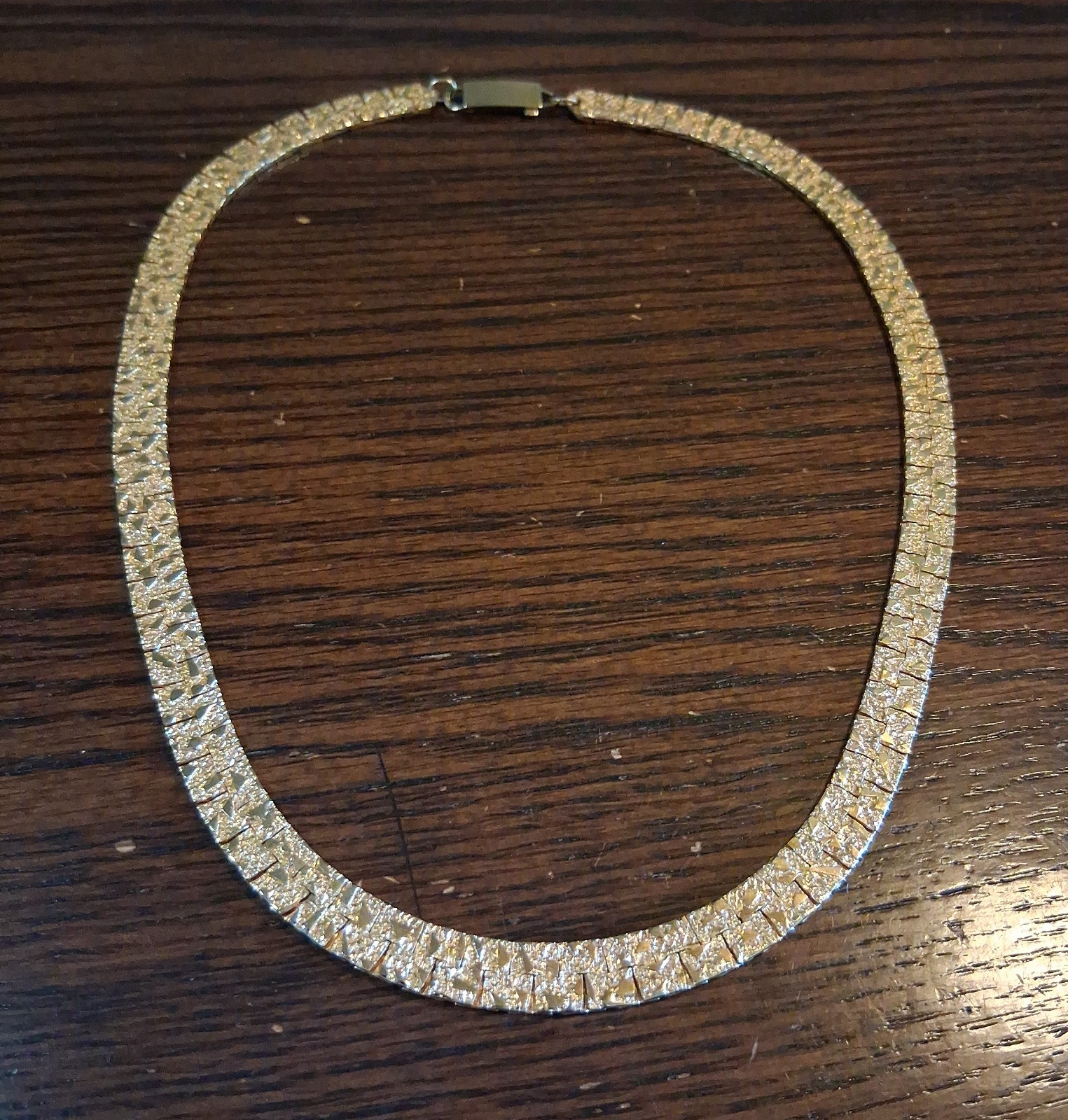 19″ Faux Gold Nugget Style 8mm Wide Chain Vintage(?) See Pics/Description