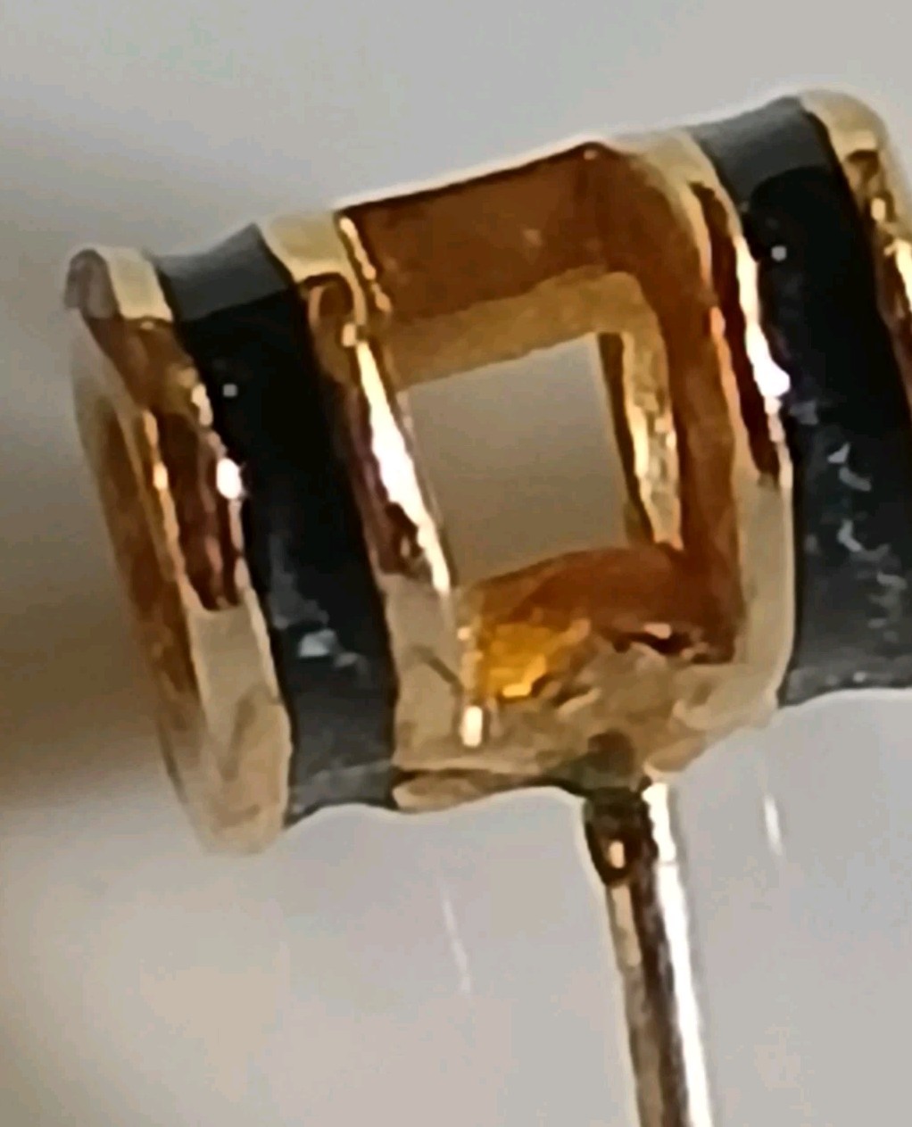 Mini Pop H Enamel Gold Plated Stud Earring