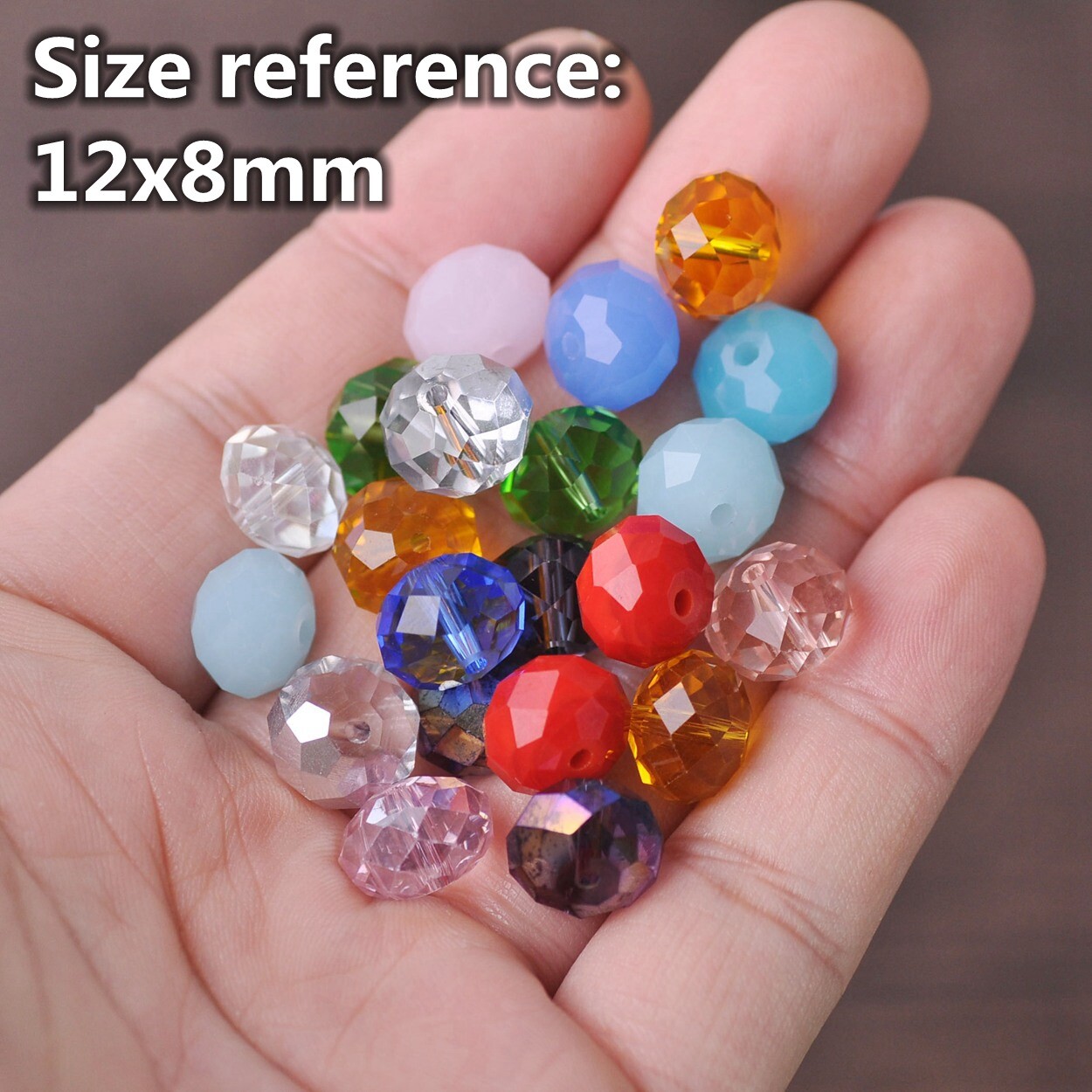 Pure Color 3mm 4mm 6mm 8mm 10mm 12mm Roundelle Faceted Crystal Glass Loose Beads