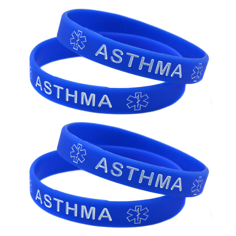 4 Pack Silicone Bracelets Wrist Bands Medical Alert Health Survival Awareness
