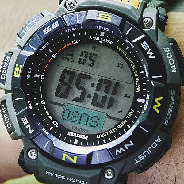 CASIO PRO TREK PRG-340-3JF Green Solar Triple Sensor Hiking Watch New
