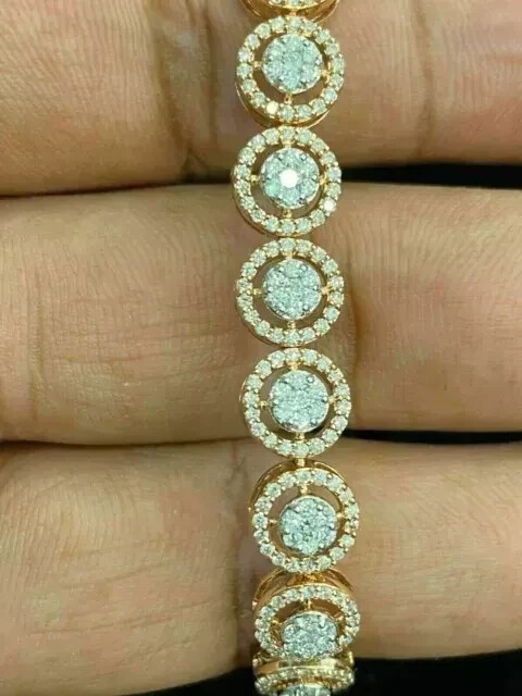 12 Ctw Round Cut Created Diamond Women’s Tennis Bracelet 14K Yellow Gold Plated