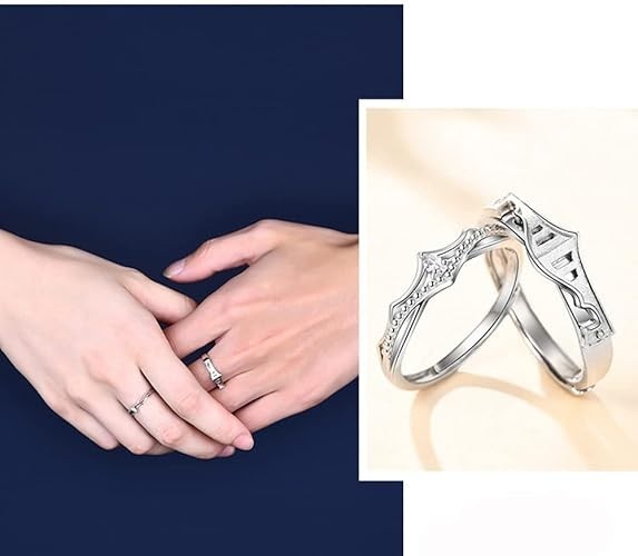 Princess and Knight Couple Ring Promise Love Matching Sets S925 Sterling