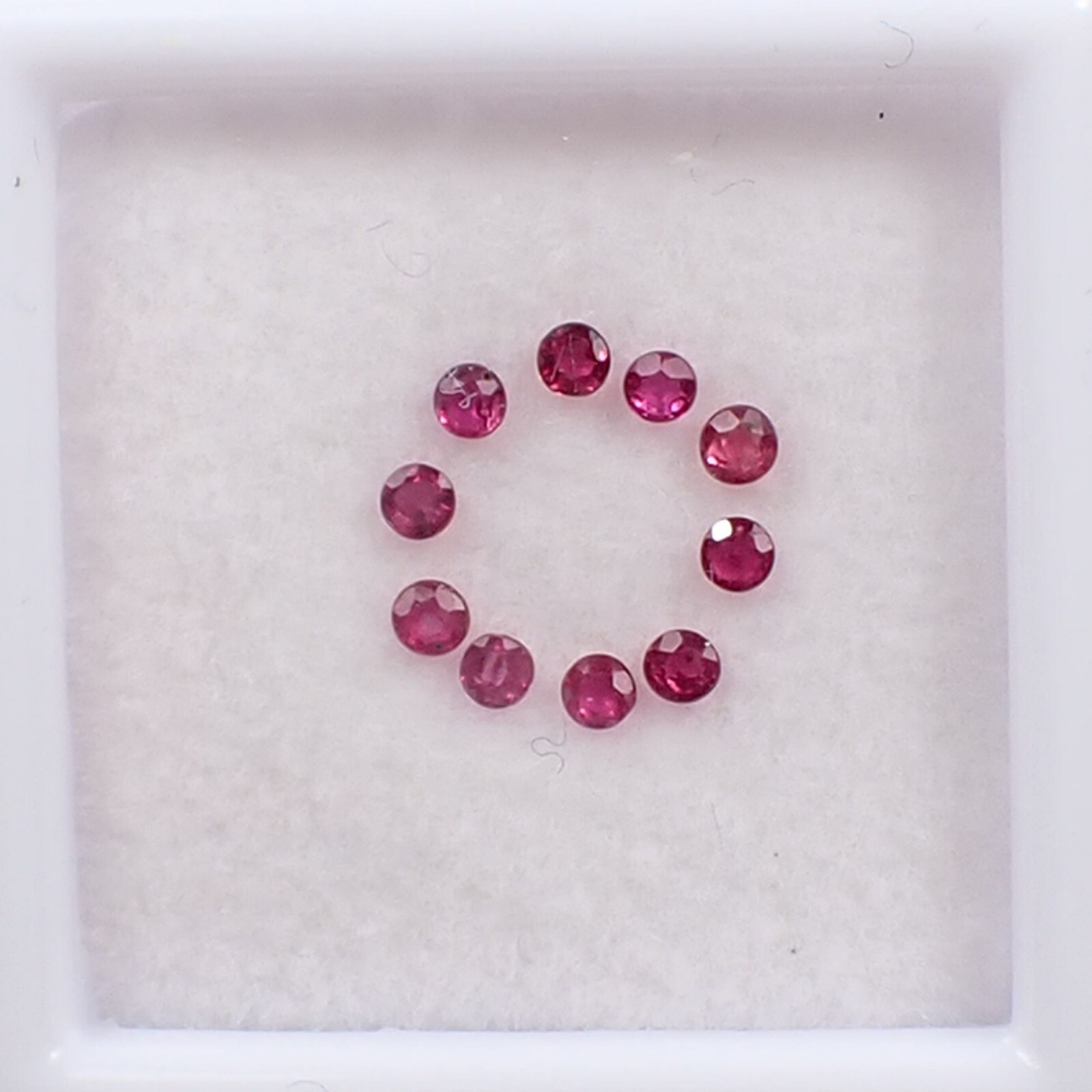 0.30ct Natural Round 1.75 mm Red-Pinkish Ruby Loose Gemstone, Qty 10 pieces