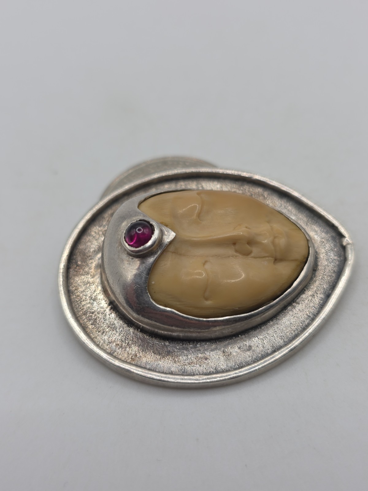 Sterling Silver 925 Sajen Moon God Amethyst Pendant 19.6g – Read