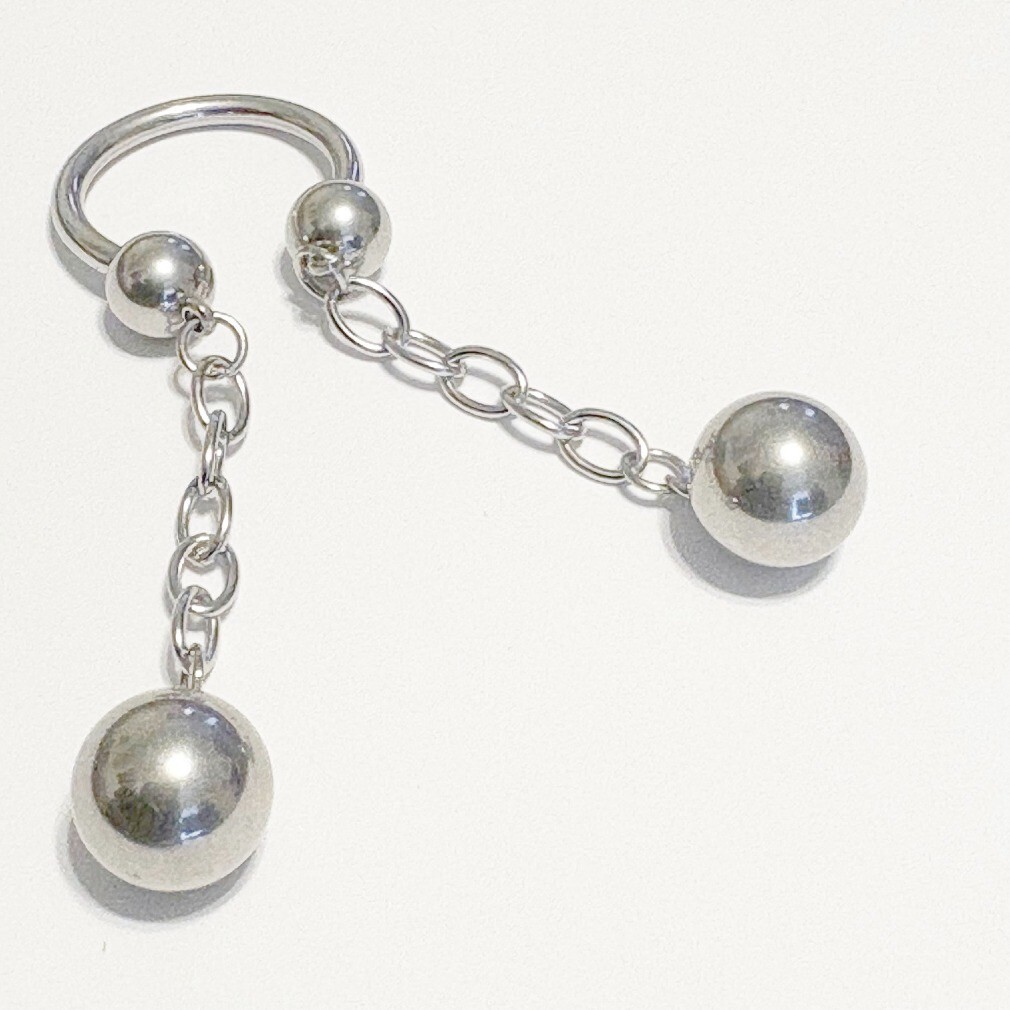 8, 10 & 12mm Balls n Chain PA Horseshoe Surgical Steel 10g 5/8″ Diameter.