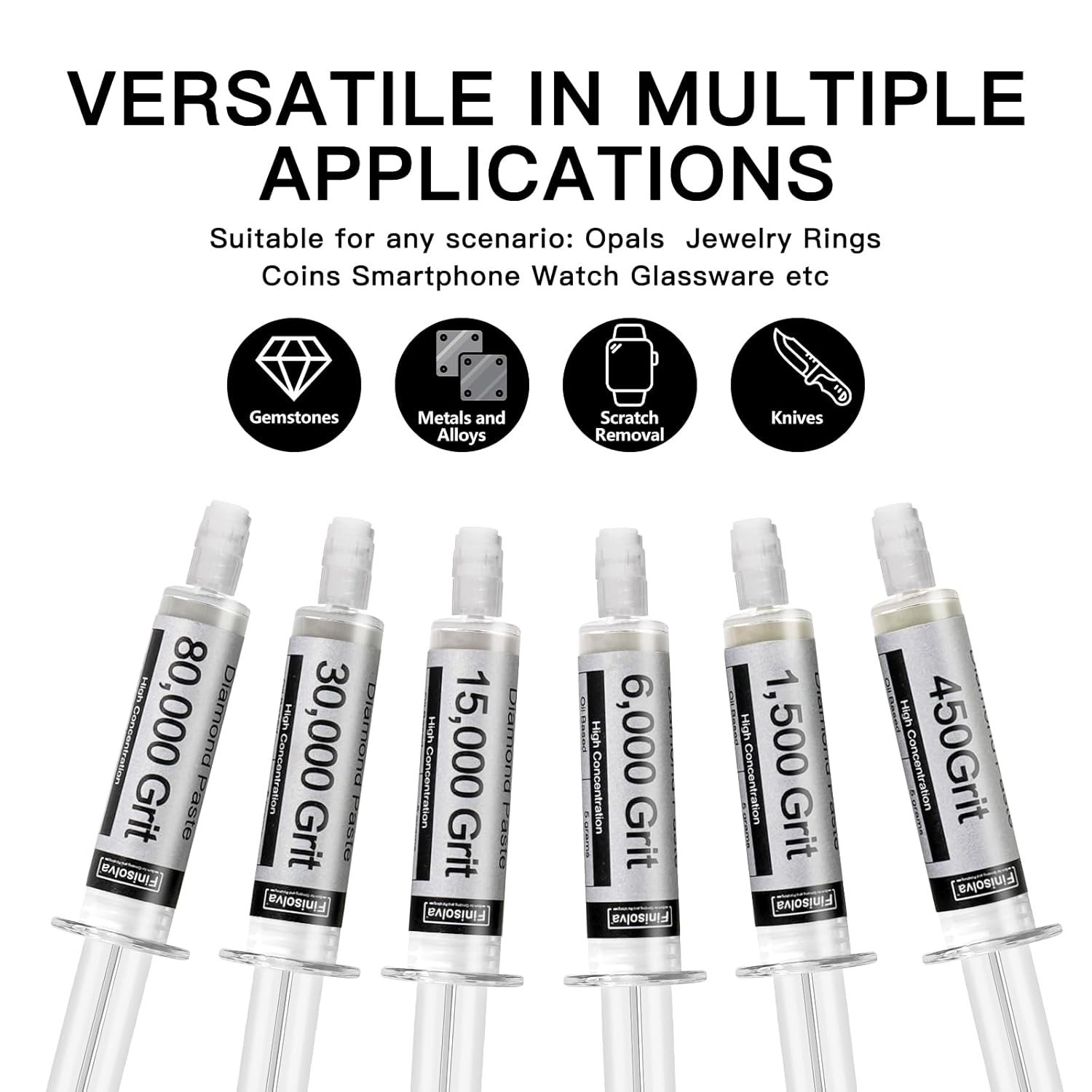 Diamond Polishing Compound Kit for Glass, Metal & Jewelry – 80,000 Grit