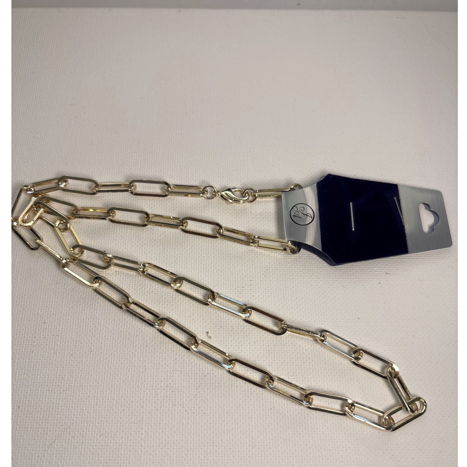 Necklace Gold Tone Metal Lobster Clasp Paperclip Link Style New