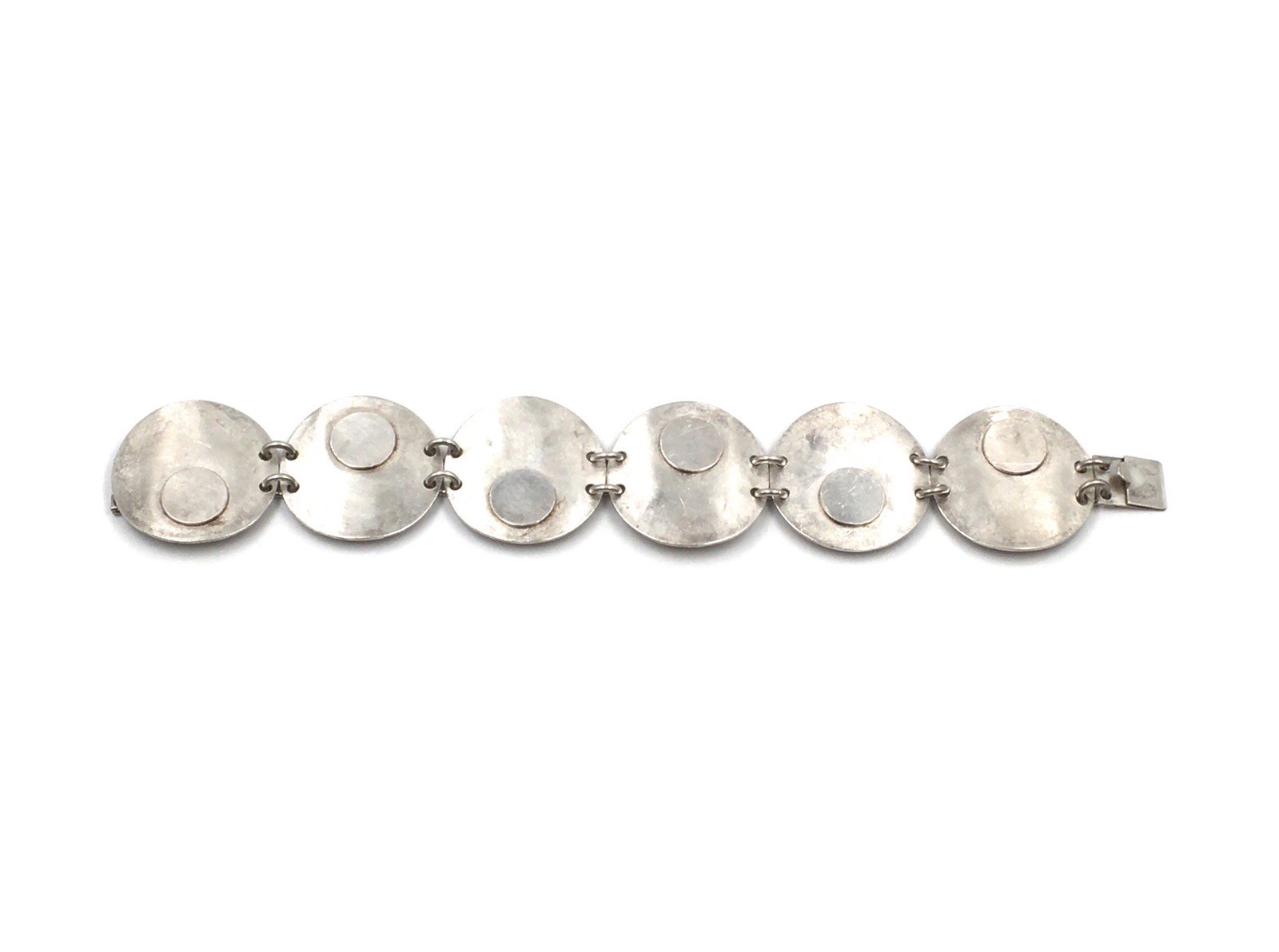 925 Silver Bracelet Designer Jewellery Solid 58g Modernist Space Age Unknown GJ?
