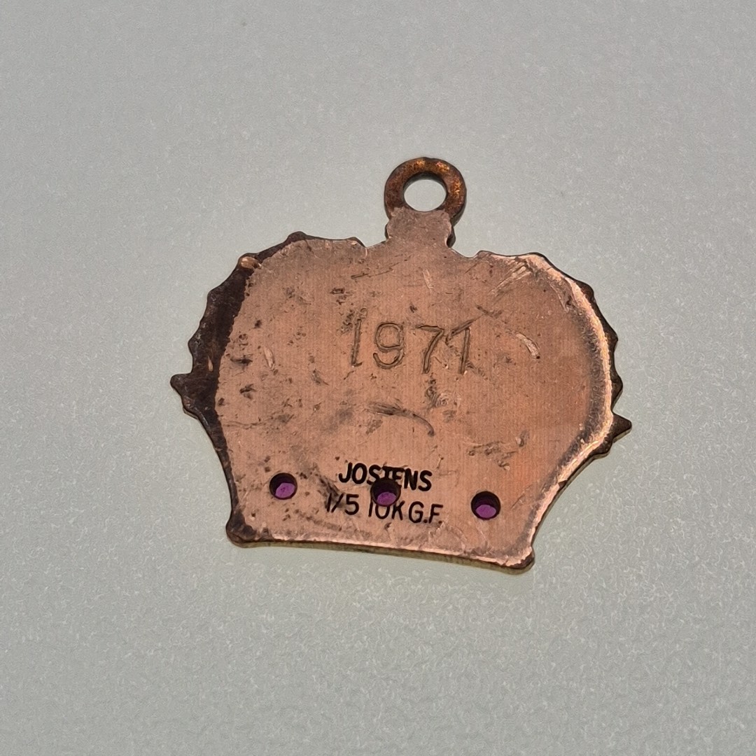 Vintage Jostens Kings Crown 1971 1/5 10KGF Yellow Gold Filled Charm Figural GF