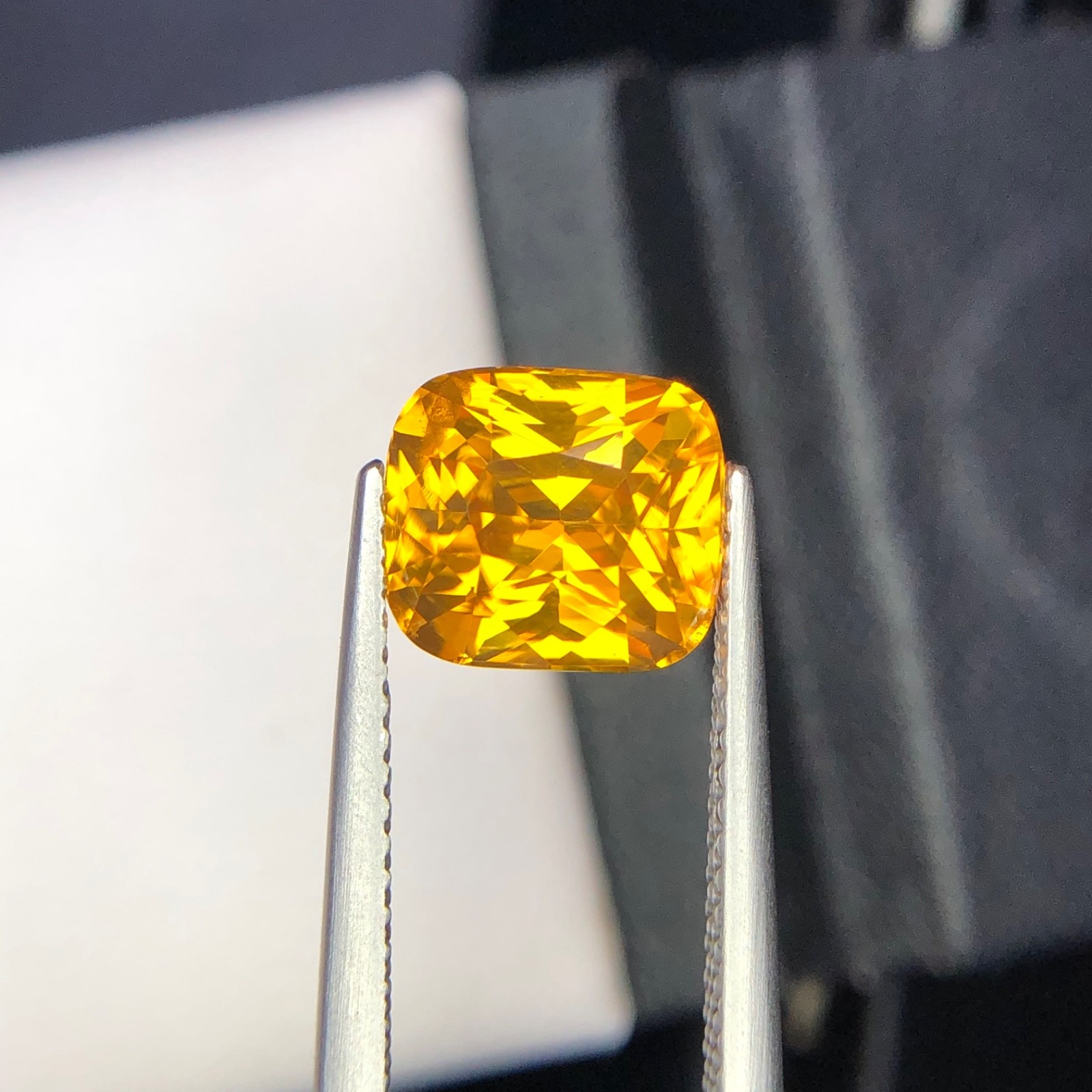 3.95 Ct Natural Yellow-Orange Zircon GFCO Certified | Cushion Cut Loose Gemstone