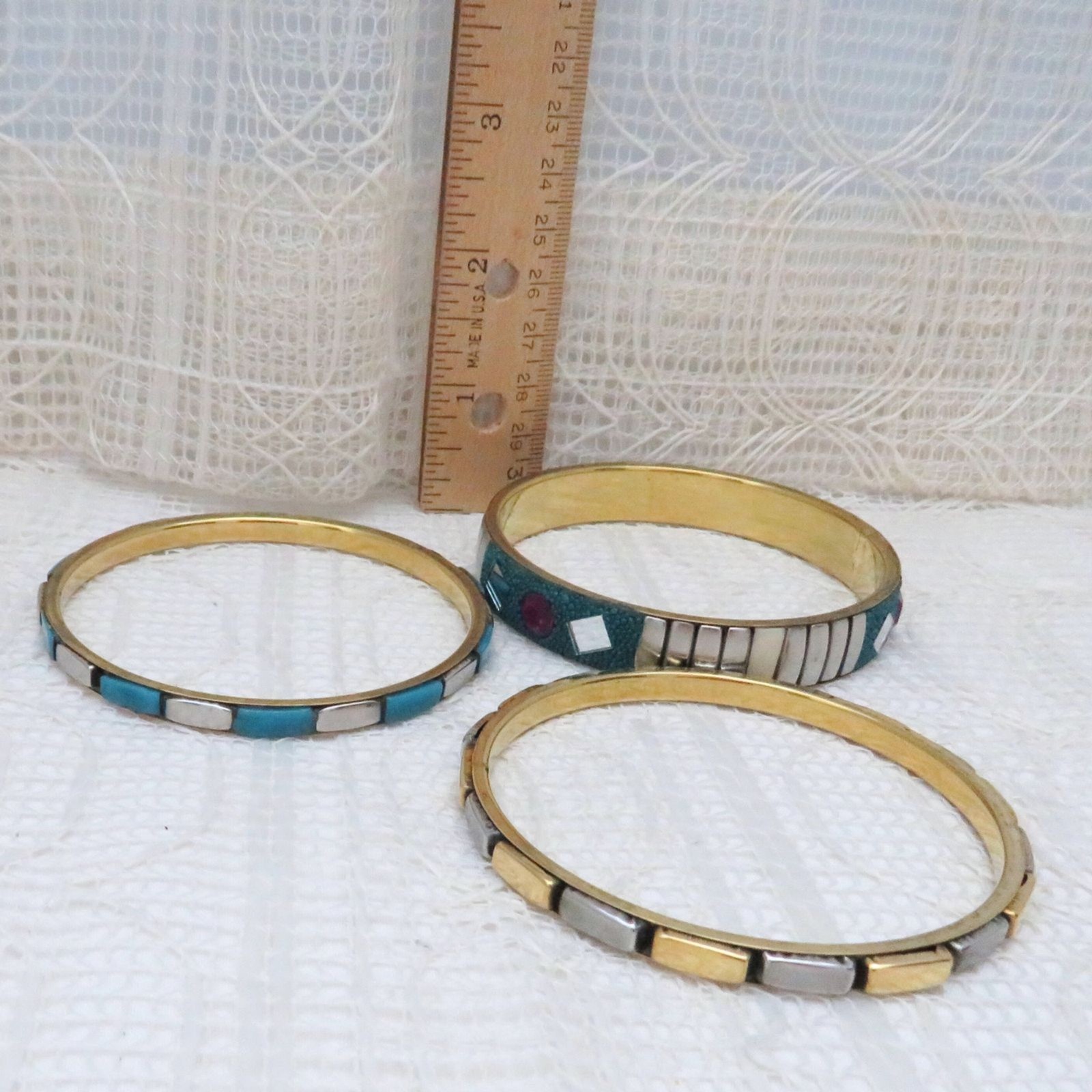 Set of 3 Boho Bangle Bracelets Multicolor Casual Business or Retro Party Wear