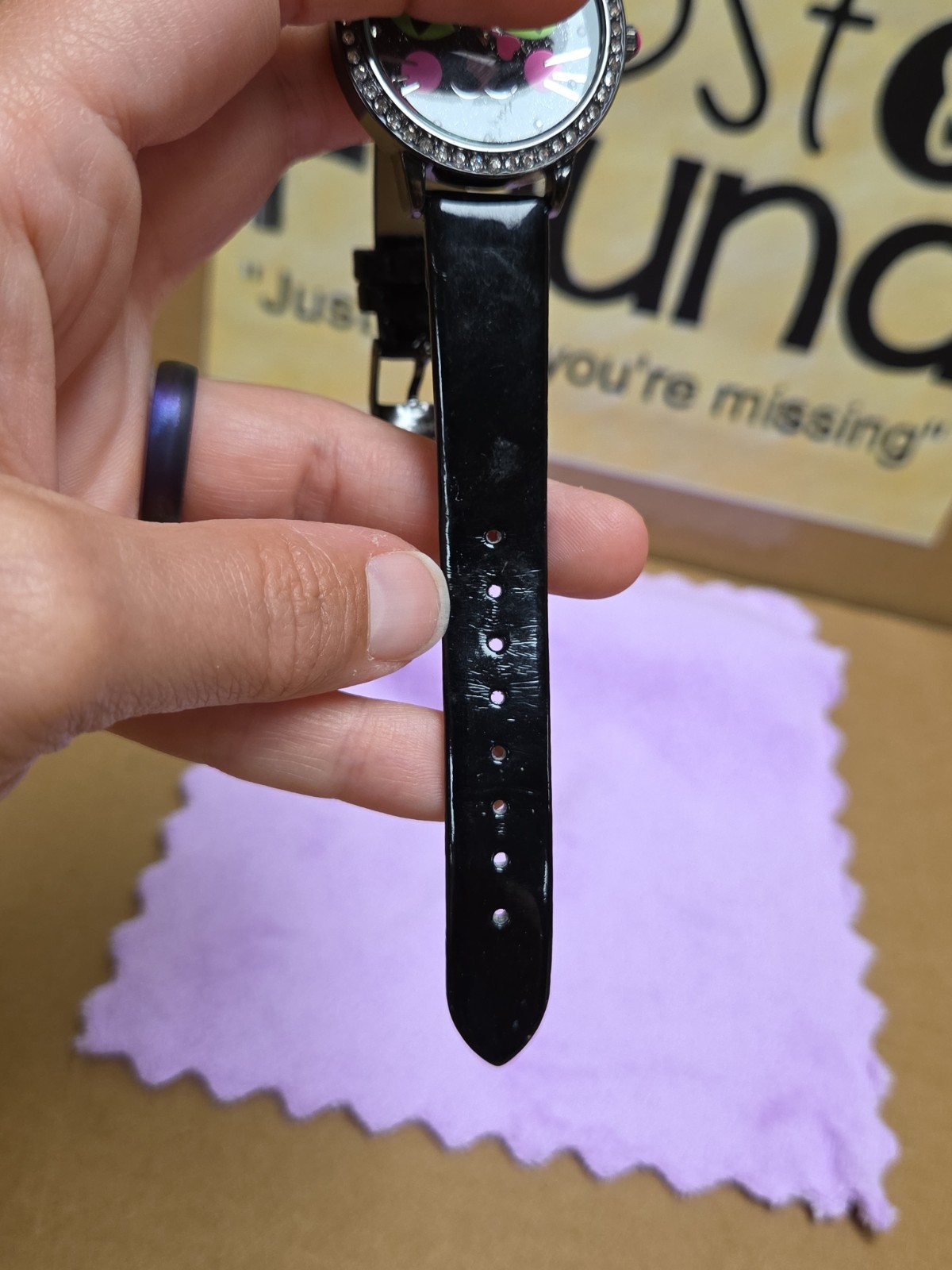 Betsey Johnson Watch Women’s Sparkle Black Cat Face Battery Works *SEE PICS