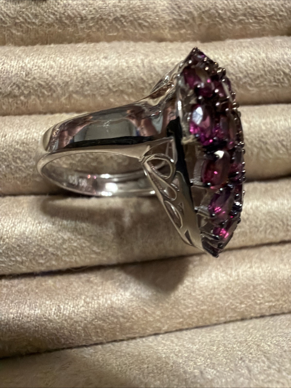 Sea Gems 925 Raspberry Rhodolite Gem Sterling Silver Ring Size 9