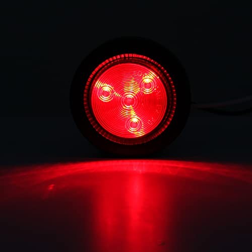 Partswcgg 2″ Inch Round Led Trailer Marker Lights 4 LED, 10 Red + 10 Amber 2″