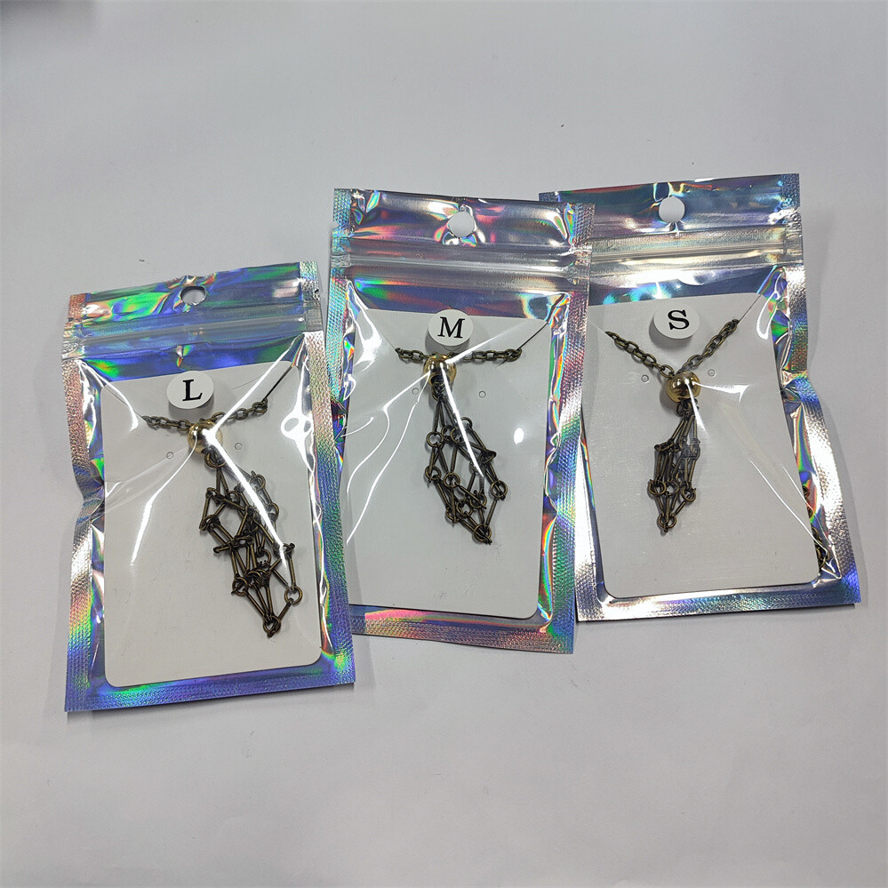 3PCS Stainless Steel Crystal Cage Necklace Holder Net Metal Chain Stone Holder