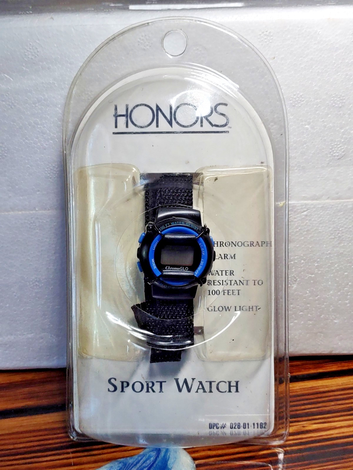 Honors Sports Watch Vintage 2000 New Old Stock Sealed Package BLACK & BLUE