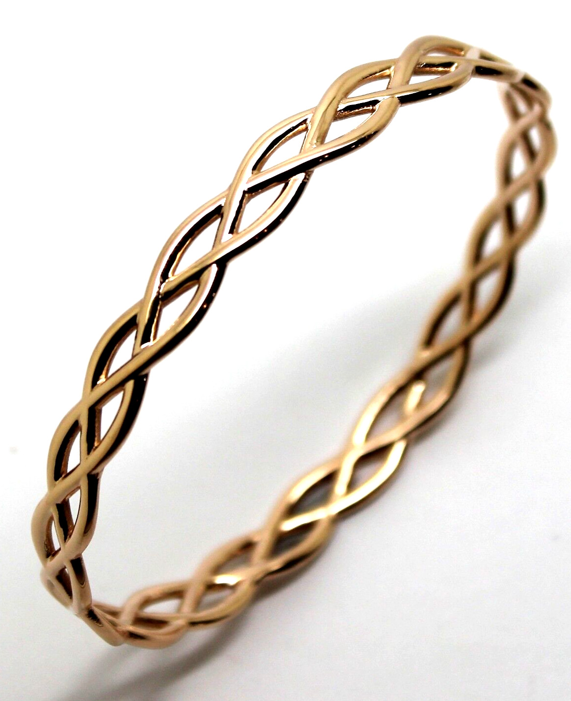 Kaedesigns Genuine 9ct 9k 375 Rose Gold Celtic Knot Oval Bangle 7.2cm X 5.2cm