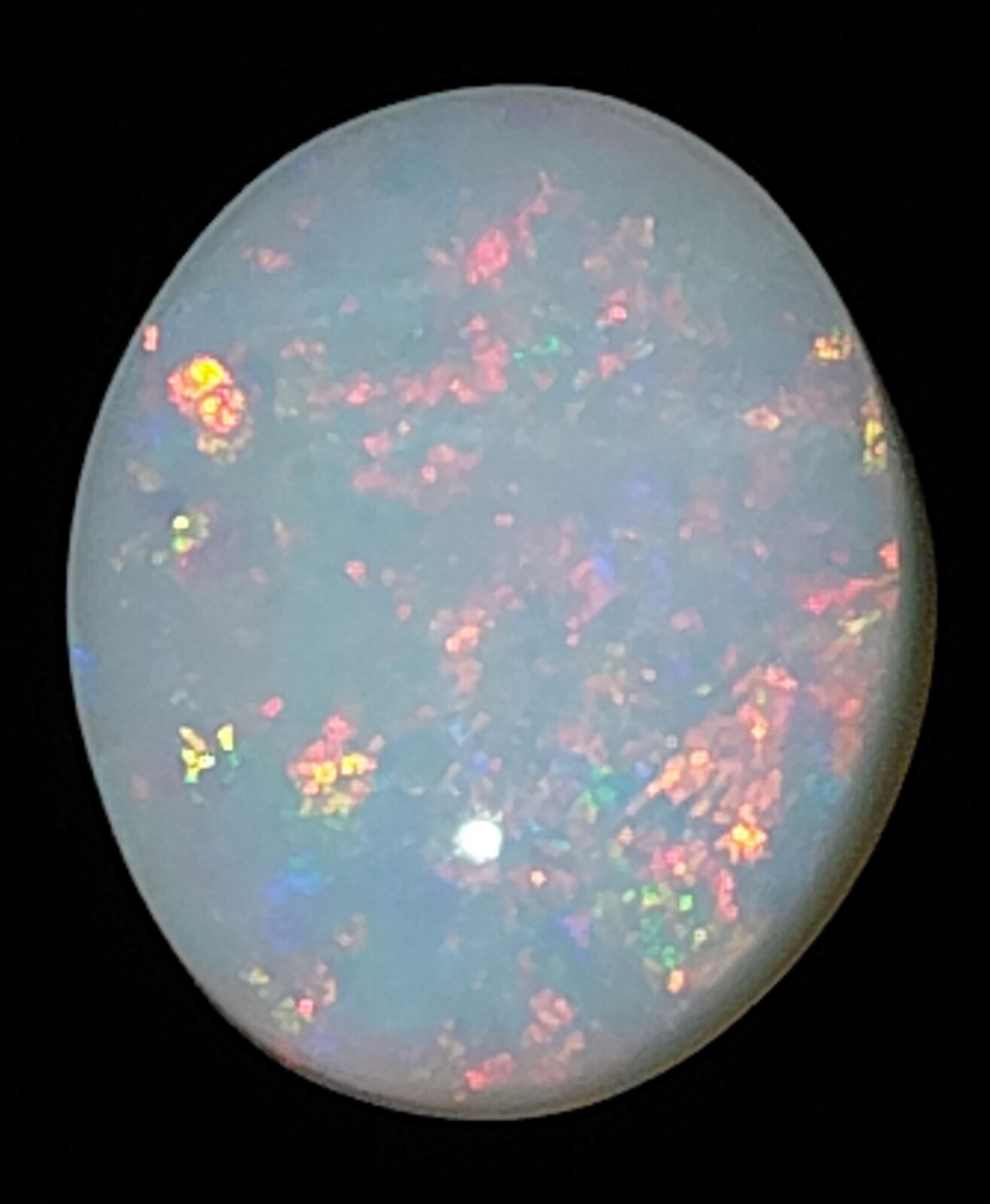 2.4ct~ GORGEOUS RED GREEN YELLOW FLASHY LIGHTNING RIDGE SOLID MILK OPAL ~ab193