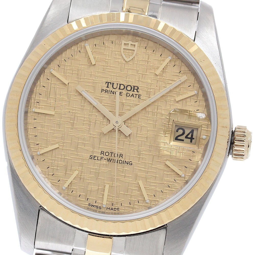 TUDOR Prince Date 74033 YG bezel gold Dial Automatic Men’s Watch_942761